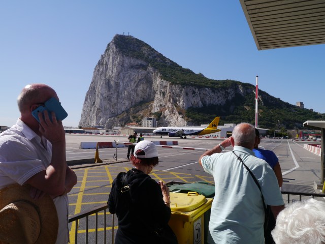 Waiting for the plane to land